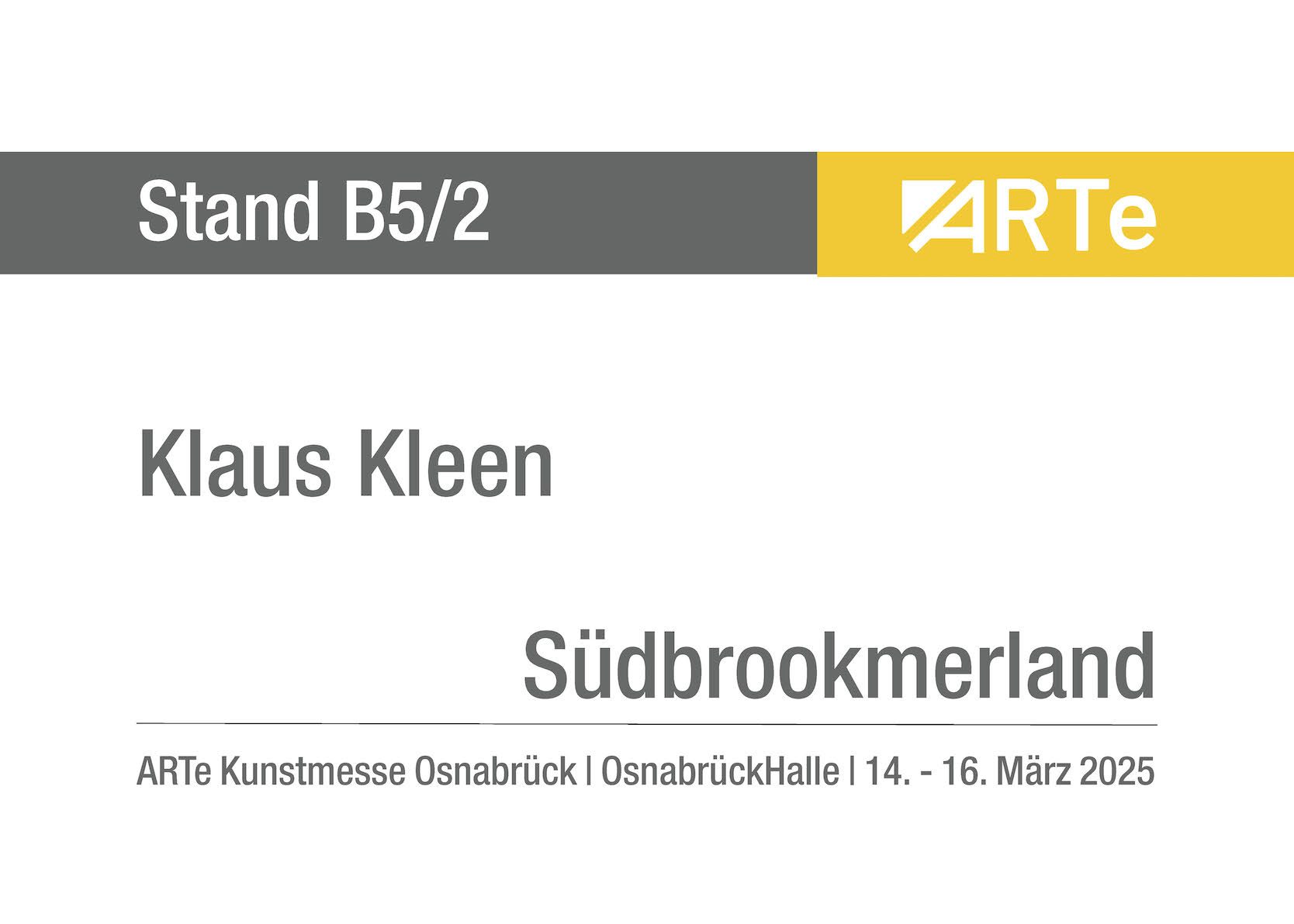 Zum Hallenplan ARTe Kunstmesse Osnabrück 2025